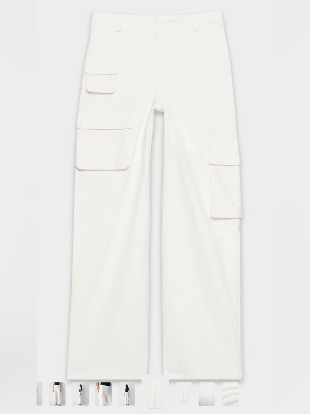 Aritzia Straight-Leg Cargo Jeans in White